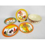 Four limited edition Wedgwood Living Landscapes Of Clarice Cliff cabinet plates to include