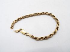 A 9ct gold bracelet (A/F), approximately 10.5 grams.
