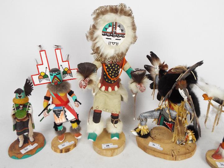 Ethnographica - Five native American Katsina figures to include Sun Face, Eagle Dancer, - Image 3 of 4