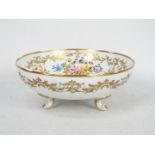 Le Tallec - French porcelain bowl with floral decoration and gilt highlights,