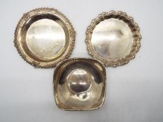 Two hallmarked silver pin dishes,