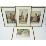 Four coloured etchings after William Tatton Winter,