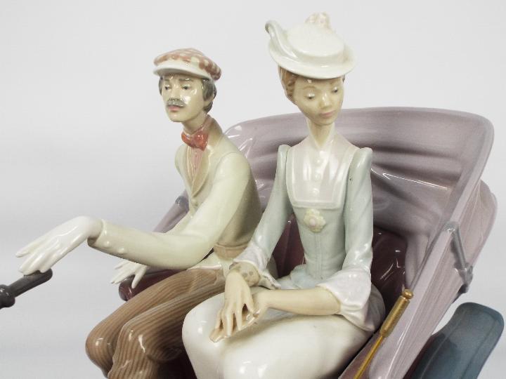 Lladro - A very large, limited edition porcelain group depicting a couple in an early motor vehicle, - Image 13 of 25