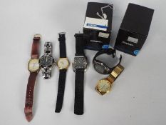 A collection of wrist watches to include Casio Wave Captor, Oris,