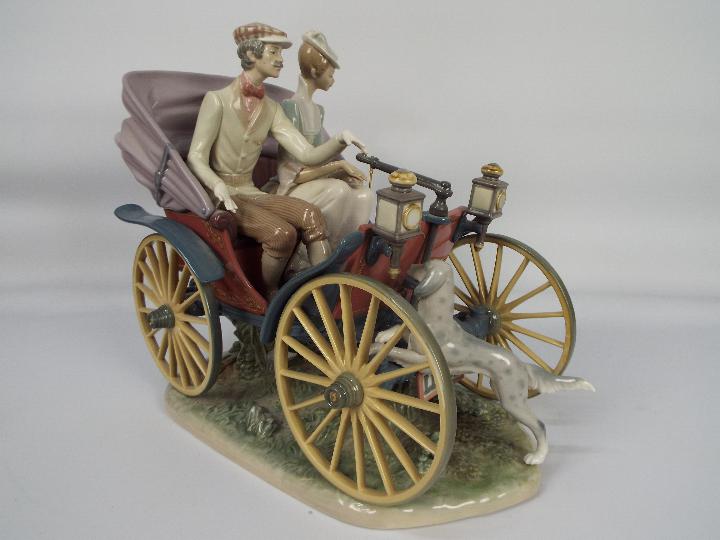 Lladro - A very large, limited edition porcelain group depicting a couple in an early motor vehicle, - Image 22 of 25