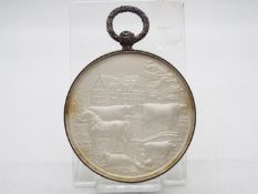 A late Victorian white metal (presumed silver) Staffordshire Agricultural Society presentation