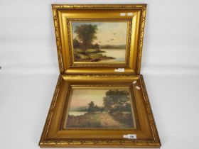 Two early 20th century oil paintings, landscape scenes, signed by the artist L Smith and dated 1907,