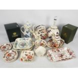 A collection of Masons Ironstone to include Mandalay pattern table lamp,