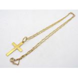 A 9ct yellow gold crucifix on 9ct yellow gold chain, 48 cm (l), approximately 2.9 grams.