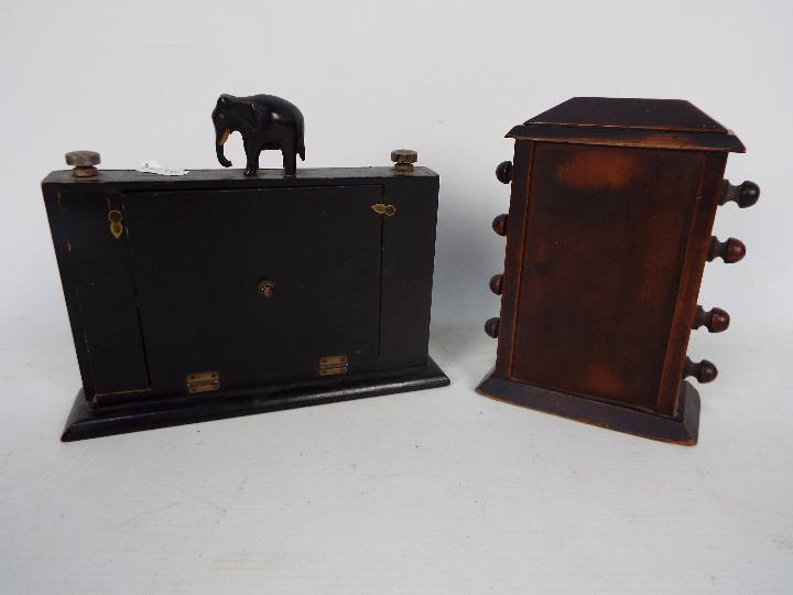 An Edwardian perpetual desk calendar and one other, largest approximately 17 cm (h). - Image 2 of 2