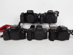 Photography - Five Canon camera bodies comprising EOS30, EOS100, EOS750, EOS1000F and EOS1000F N.