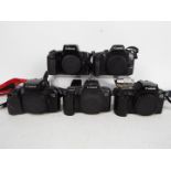 Photography - Five Canon camera bodies comprising EOS30, EOS100, EOS750, EOS1000F and EOS1000F N.