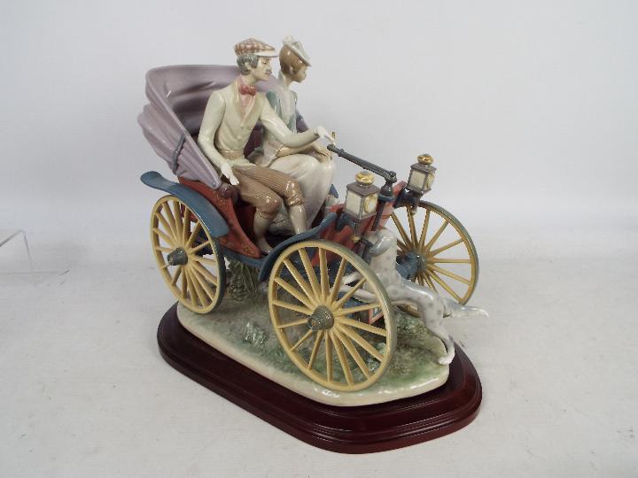 Lladro - A very large, limited edition porcelain group depicting a couple in an early motor vehicle, - Image 5 of 25