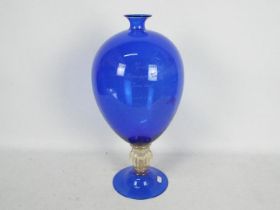 A large Murano glass vase of urn form with aventurine stem, approximately 44 cm (h).