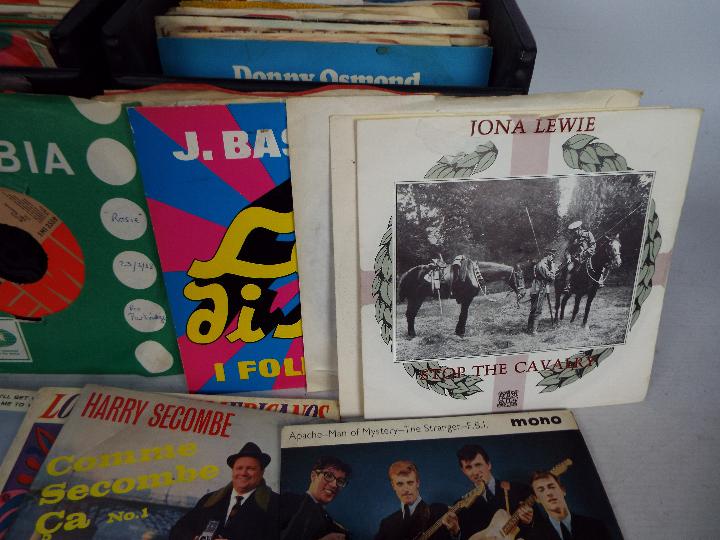 Three cases of vinyl records, 12" and 7", to include The Beatles, Duran Duran, Jona Lewie, - Image 9 of 12