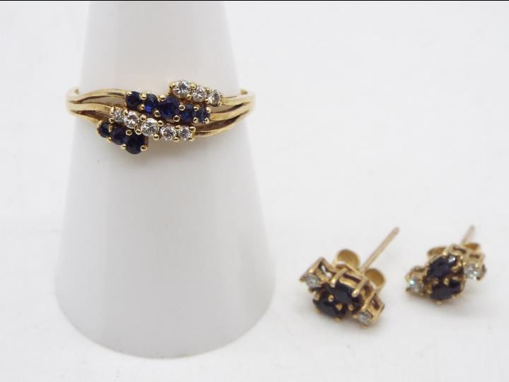 A 9ct yellow gold, stone set,