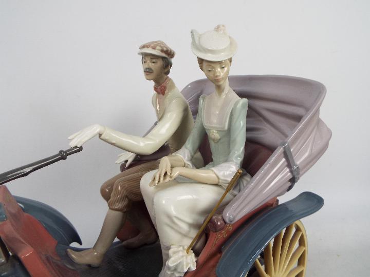 Lladro - A very large, limited edition porcelain group depicting a couple in an early motor vehicle, - Image 2 of 25