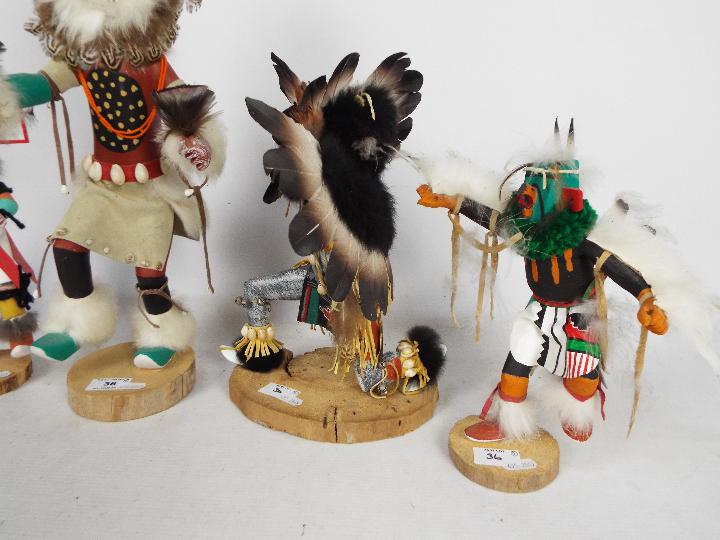 Ethnographica - Five native American Katsina figures to include Sun Face, Eagle Dancer, - Image 4 of 4