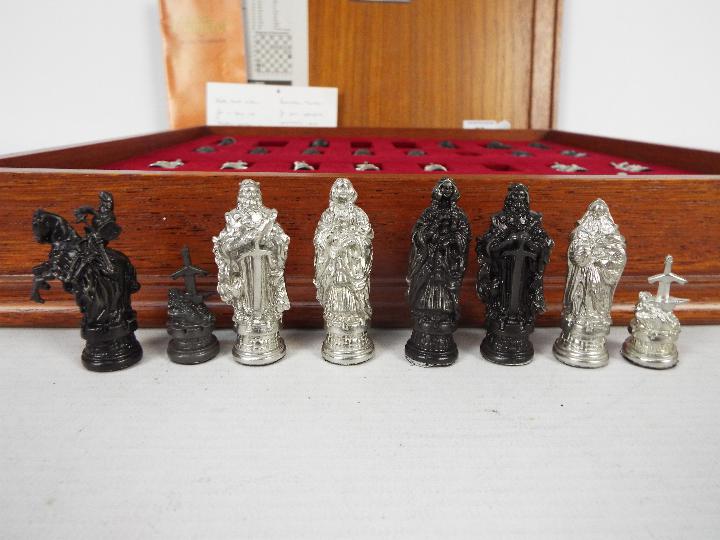 A cast pewter Camelot chess set by Royal Selangor in fitted chessboard box. - Image 3 of 8