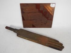 Cricket Interest - A bronze cricket glove stretcher stamped Ashley Bros,