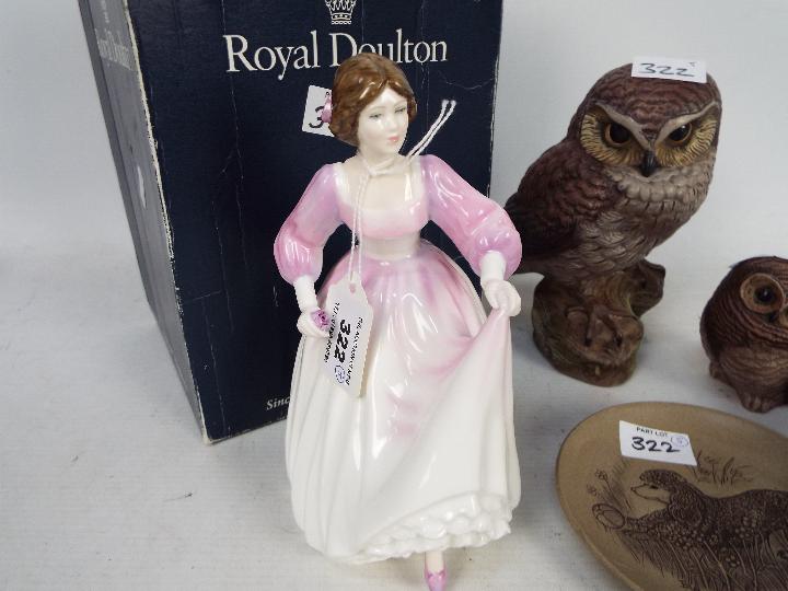 Poole Pottery and Royal Doulton - a group of four comprising a large owl, 18cm (h), - Image 2 of 5