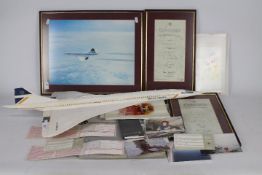 Concorde Interest - A large kit built model of Concorde, approximately 87 cm (l),