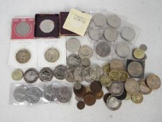 A quantity of coins including £5 coins (27), £2 coins (12), a small quantity of pre-decimal,