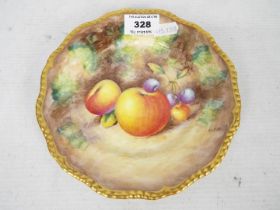 A Royal Worcester fruit decorated plate by Alan Telford,