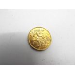 Gold Coin - A half sovereign, George V, 1914, 4 grams.