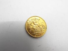 Gold Coin - A half sovereign, George V, 1914, 4 grams.