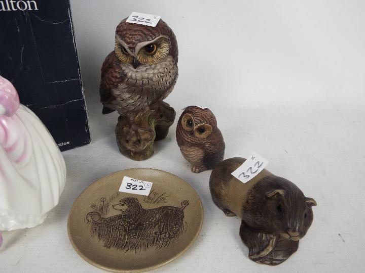 Poole Pottery and Royal Doulton - a group of four comprising a large owl, 18cm (h), - Image 3 of 5