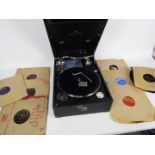 A Decca Salon 75 Gramophone, with winding handle,