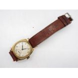 A gentleman's 9ct gold cased wrist watch, approximately 28 grams all in.