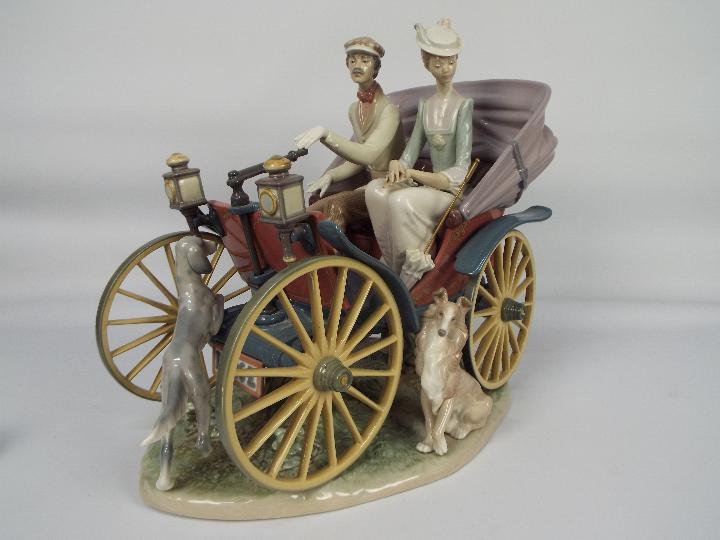 Lladro - A very large, limited edition porcelain group depicting a couple in an early motor vehicle, - Image 23 of 25