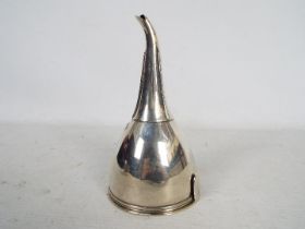 A George III silver wine funnel of simple form, London assay 1801,