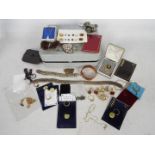 A collection of costume jewellery to include rings, necklaces, brooches, earrings and similar.