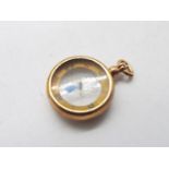 An antique 9ct rose gold cased pocket or fob compass, 16 grams all in.