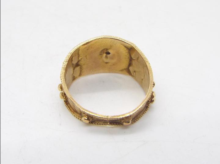 A high purity yellow metal ring (presumed 22ct), size S, approximately 5.5 grams. - Image 3 of 4