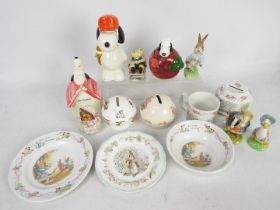 Five Royal Albert / Beswick Peter Rabbit figures and a quantity of other ceramics comprising