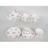 Shelley - A tea for two service in the Bridal Rose pattern, ten pieces.