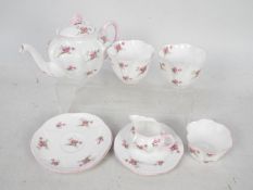 Shelley - A tea for two service in the Bridal Rose pattern, ten pieces.