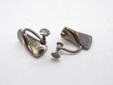 Georg Jensen - A pair of sterling silver earrings with screw fittings,