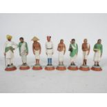 A set of eight Krishnanagar clay dolls,