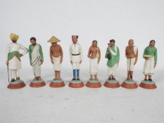 A set of eight Krishnanagar clay dolls,