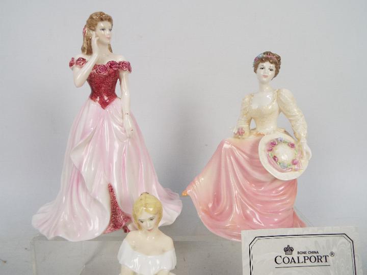 Three lady figures comprising Royal Doulton Heather # HN2956, Coalport Ladies Of Fashion, - Image 3 of 6