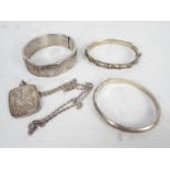 Silver Jewellery - Three hinged bangles,