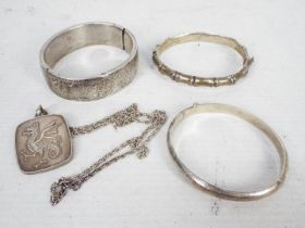 Silver Jewellery - Three hinged bangles,