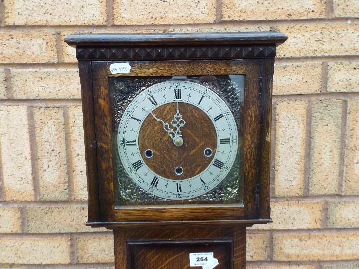 An oak cased grand daughter clock, - Image 2 of 6