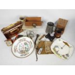 A mixed lot of collectables to include opera glasses, necklaces,