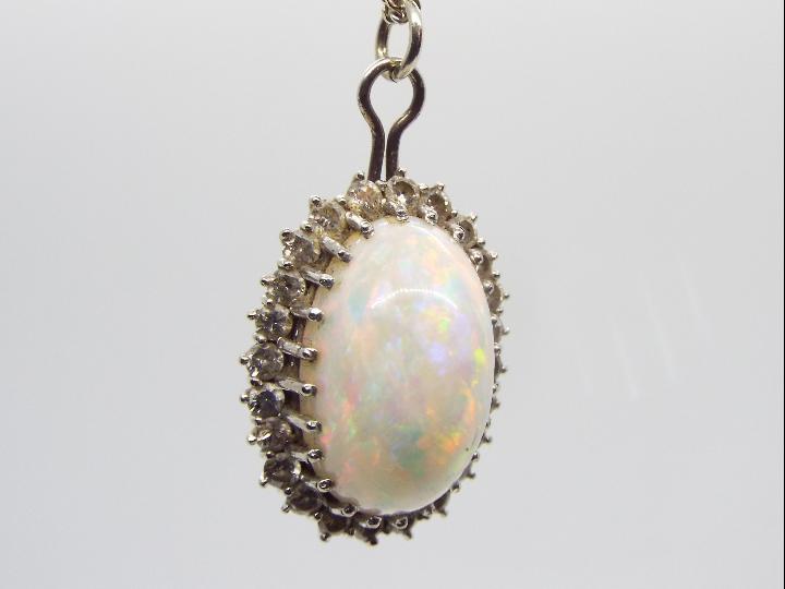 18ct gold - A white metal, opal and diam - Image 6 of 9
